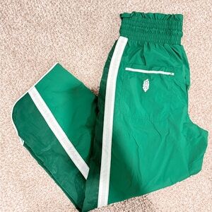 FP Movement by Free People Green Joggers with White Accents